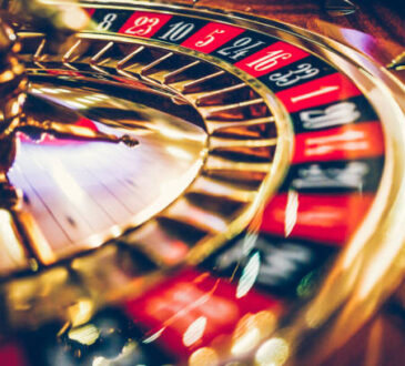Spinning professional roulette wheel in casino. Property released.