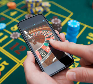 Roulette game being played on smartphone